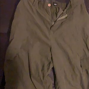 Dark green sweat pants ( button up)